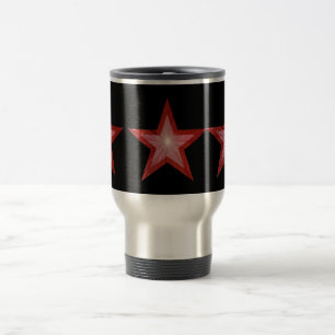 Red Star 3 stars travel mug black