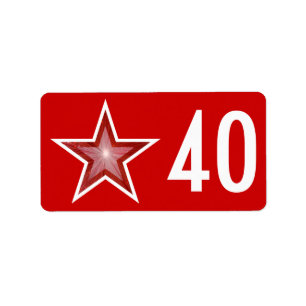 Red Star '50' label medium red