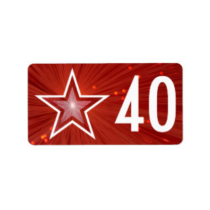 Red Star '50' label medium white text