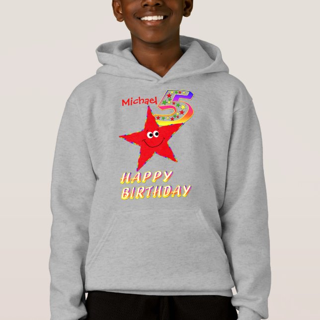 Red Star 5th Birthday Shirt (Front)