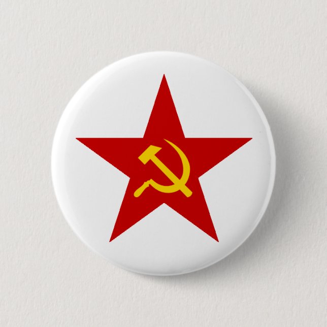 Red Star 6 Cm Round Badge (Front)