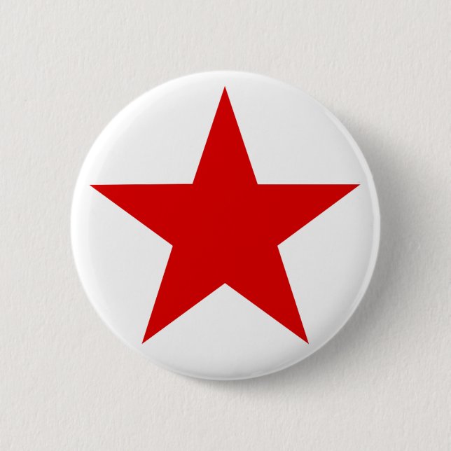Red Star ★ 6 Cm Round Badge (Front)
