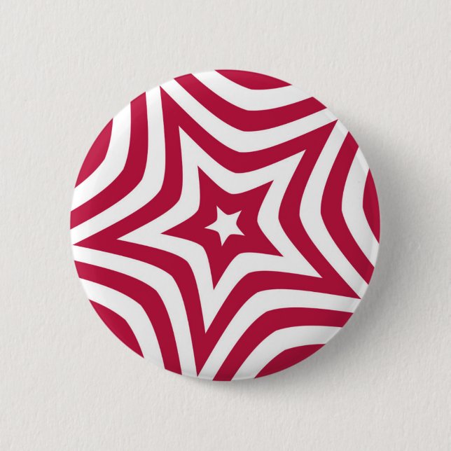 Red Star 6 Cm Round Badge (Front)