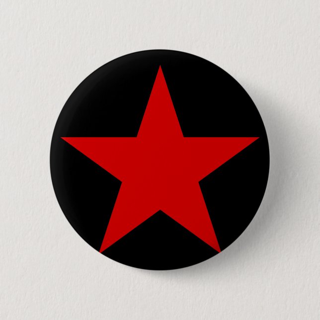 RED STAR 6 CM ROUND BADGE (Front)