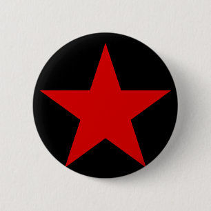 RED STAR 6 CM ROUND BADGE