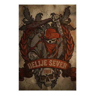 Red Star Belgrade Delije Sever 1989 Poster