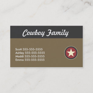 Red Star, Black and Tan Business Card