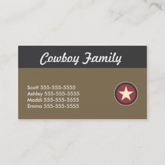 Red Star, Black and Tan Business Card
