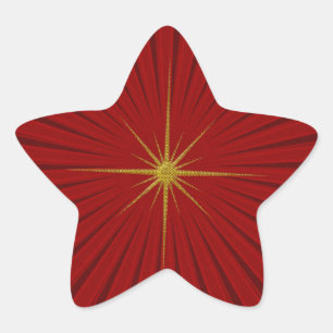 Red Star Burst Christmas Sticker