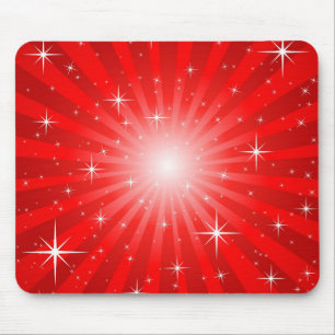 Red Star Burst Mousepad
