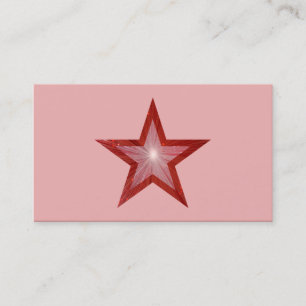 Red Star business card template pink