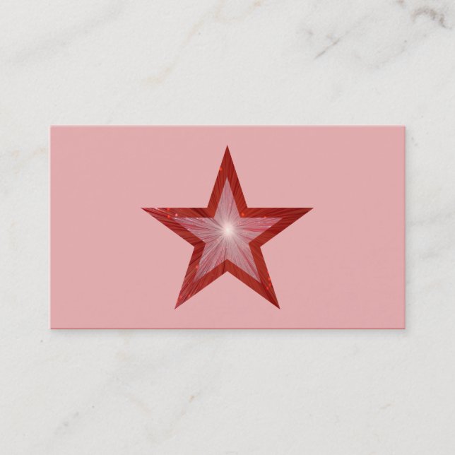 Red Star business card template pink (Front)