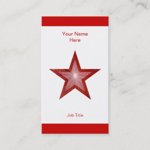 Red Star business card white stripe vertical