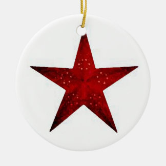 Red Star Ceramic Tree Decoration