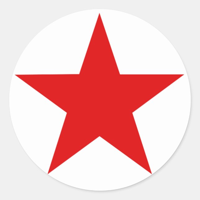 Red Star ★ Classic Round Sticker (Front)