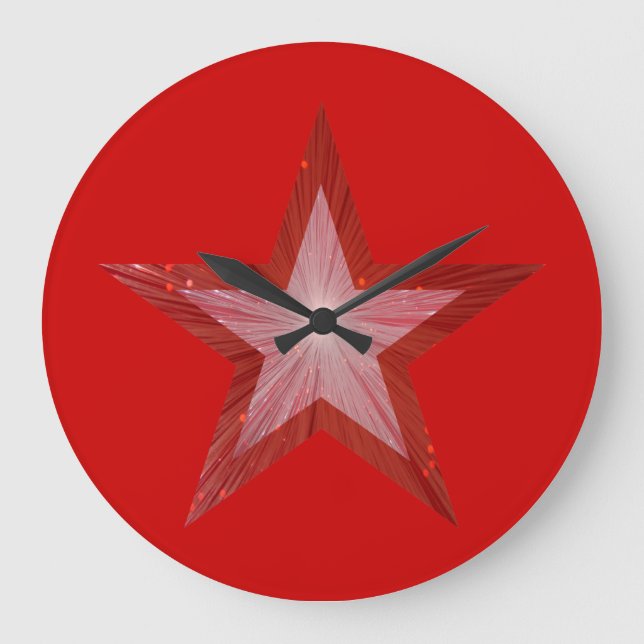 Red Star clock round red (Front)