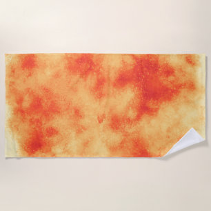 Red Star Cluster Cloud Effect Beach Towel