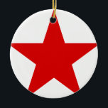 Red Star Communist Socialist Ceramic Tree Decoration<br><div class="desc">Red Star Communist Socialist China Chinese Left Wing internacionalista, star, internationalist, socialista, catalunya, catalonia, left winger</div>