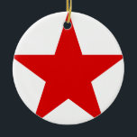 Red Star Communist Socialist Ceramic Tree Decoration<br><div class="desc">Red Star Communist Socialist China Chinese Left Wing internacionalista, star, internationalist, socialista, catalunya, catalonia, left winger</div>