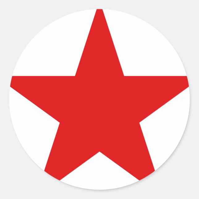 Red Star Communist Socialist Classic Round Sticker (Front)