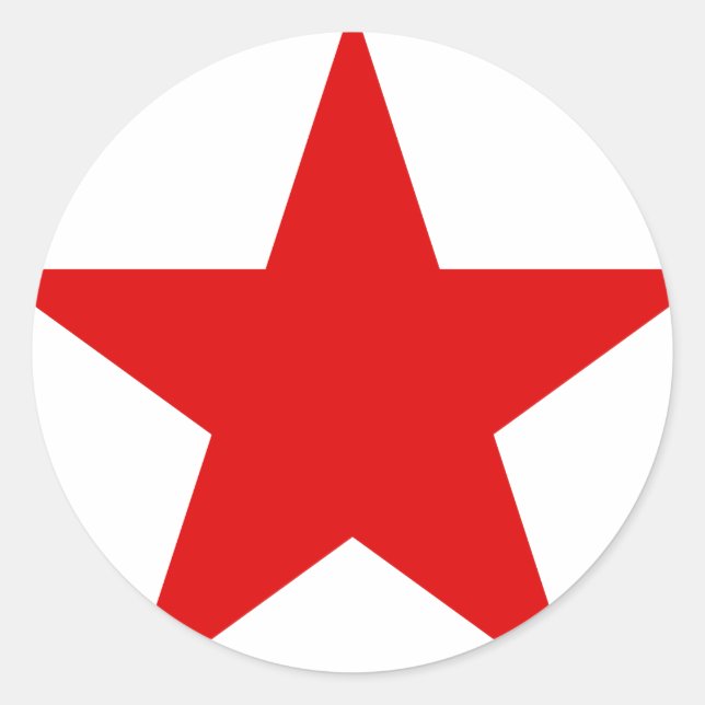 Red Star ★ Communist Socialist Soviet Star Classic Round Sticker (Front)
