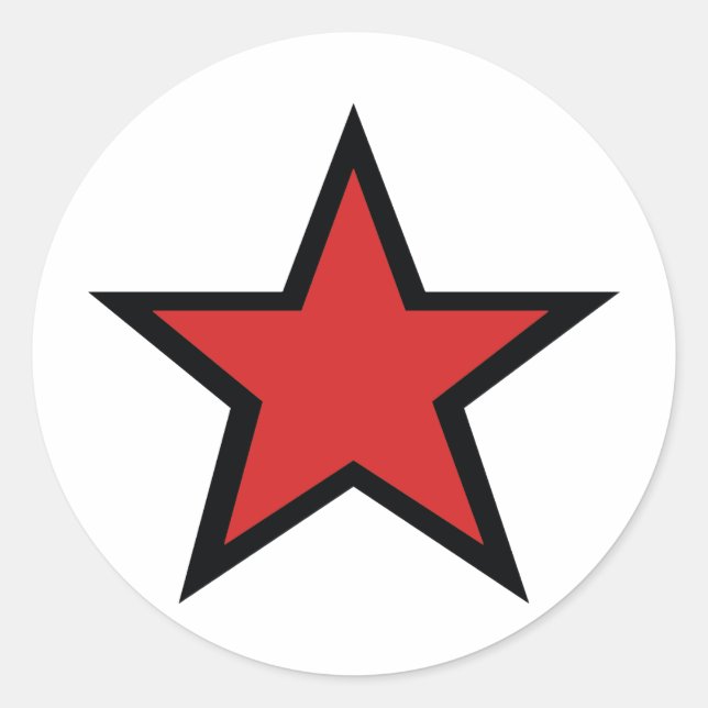 Red Star! Cool Red Star productcs! Classic Round Sticker (Front)