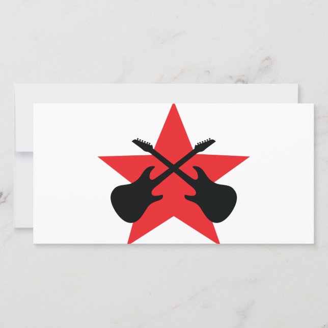 Red Star crossed guitars (Front)