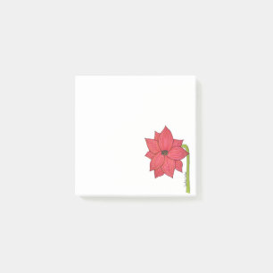 Red Star Flower Blank Post-it Notes