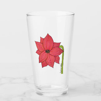 Red Star Flower Glass