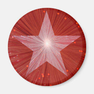 Red Star fridge magnet round