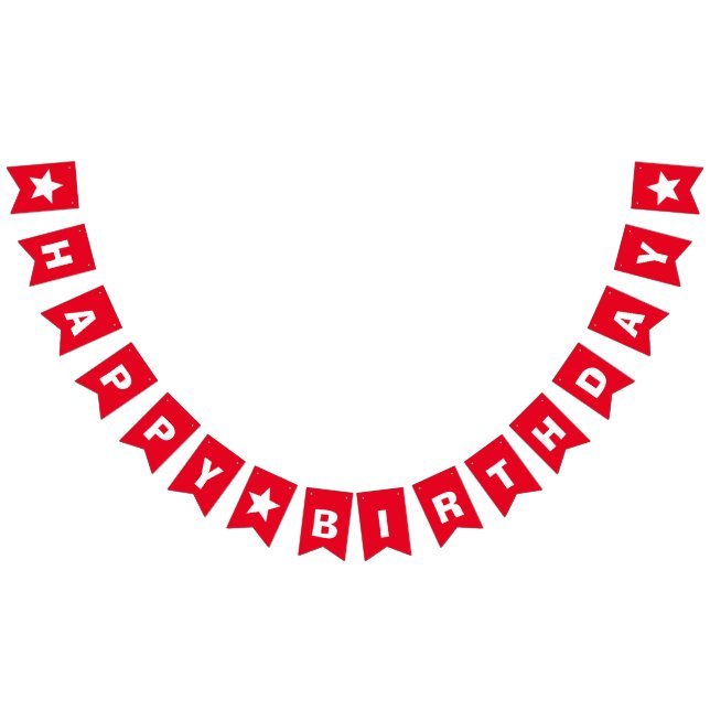 Red Star Happy Birthday Bunting (All)
