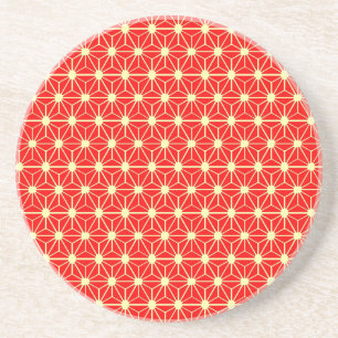 red star japanese pattern coaster