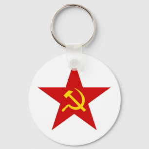 Red Star Key Ring