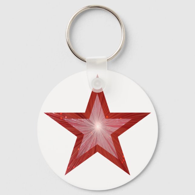 Red Star keychain white (Front)