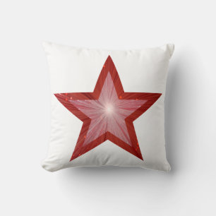Red Star large & small throw pillow square white