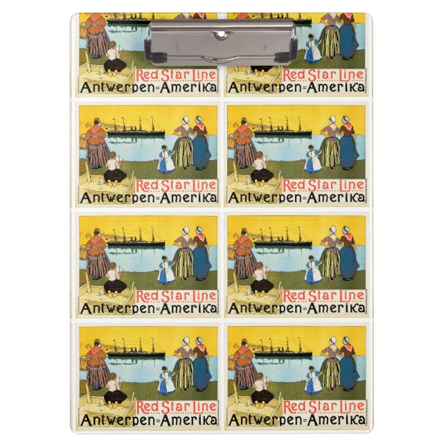 Red Star Line ~ Antwerpen-Amerika Clipboard (Front)