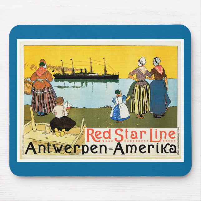Red Star Line ~ Antwerpen-Amerika Mouse Mat (Front)