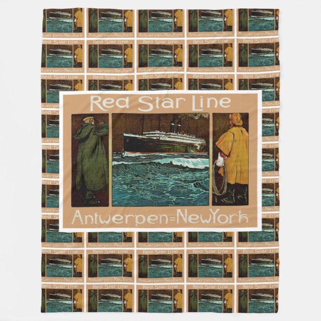 Red Star Line ~ Antwerpen-New York Fleece Blanket (Front)