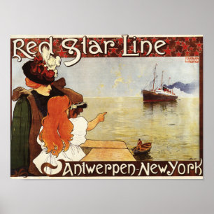 Red Star Line Cruises to New York Promo Poster