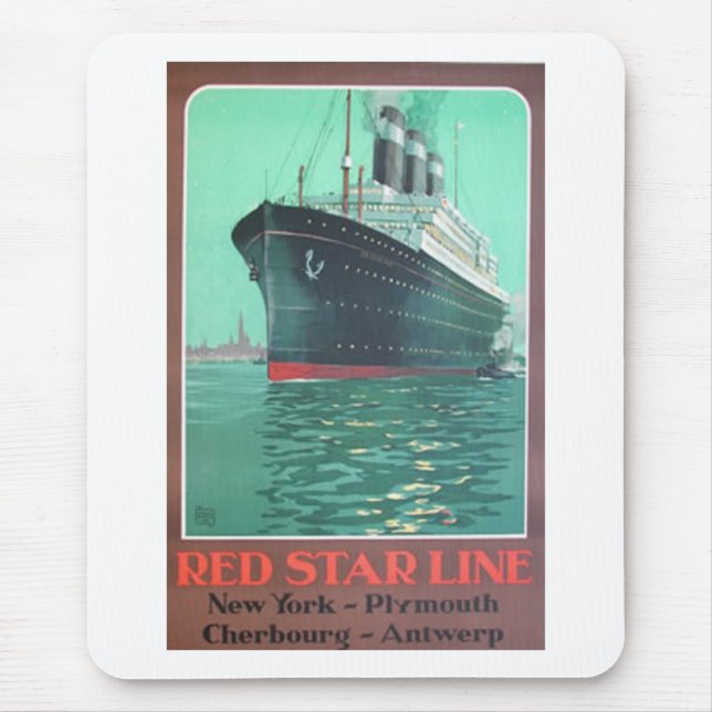 Red Star Line Titanic old advertisement Mouse Mat (Front)