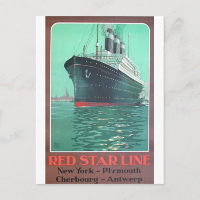 Red Star Line Titanic old advertisement Postcard (Front)
