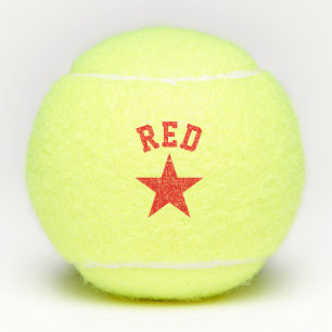Red star logo custom name initial monogram tennis balls