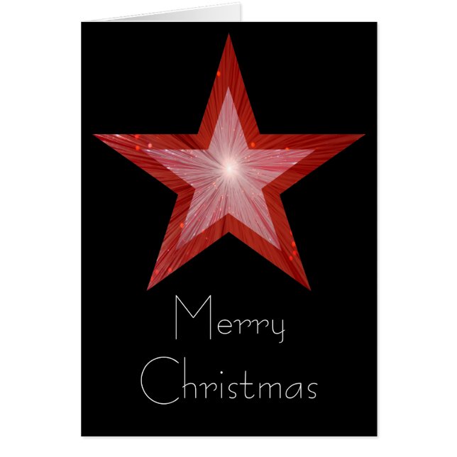 Red Star 'Merry Christmas' card black vertical (Front)