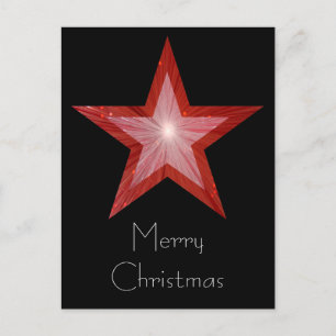 Red Star 'Merry Christmas' postcard black
