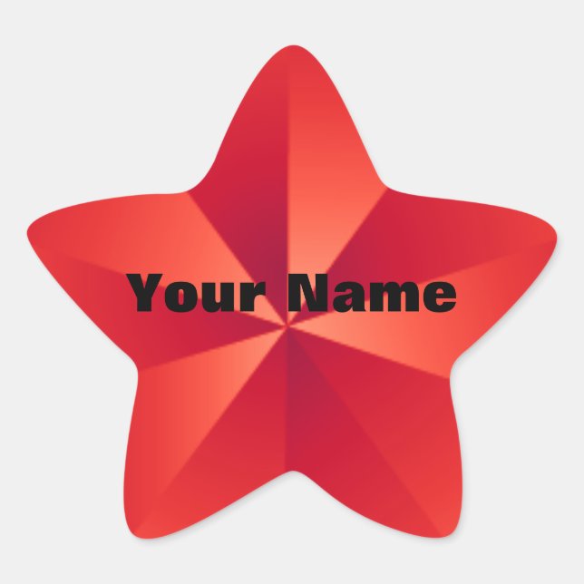 Red Star Metalic Look Custom Stickers (Front)