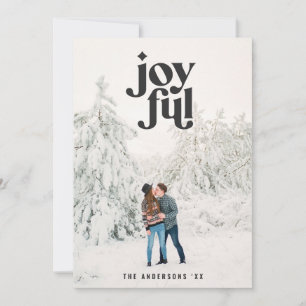 Red star modern abstract joyful photo holiday card