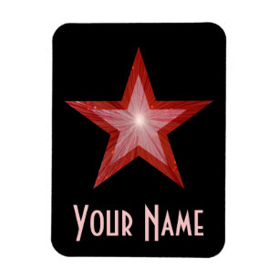 Red Star 'Name' flexible magnet black