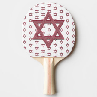 Red Star of David Seamless Ping Pong Paddle