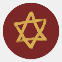 Red Star of David Stickers