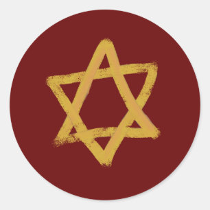 Red Star of David Stickers